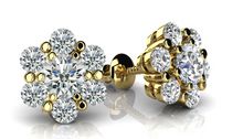 Load image into Gallery viewer, Diamond Cluster Stud Earrings