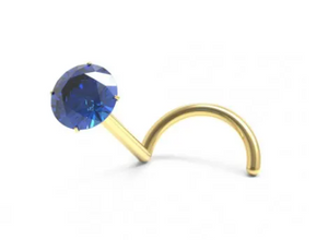 Four Prong Natural Sapphire Nose Ring