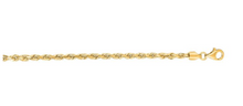 Load image into Gallery viewer, 14k Solid Gold Diamond Cut 3mm Rope Chain