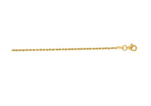 14k Solid Gold 1.6mm Rope Chain