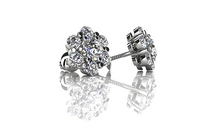Load image into Gallery viewer, Diamond Cluster Stud Earrings