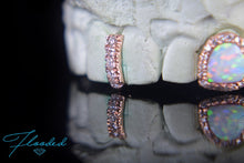 Load image into Gallery viewer, Diamond Encrusted Opal Grill with Diamond Spacer &amp; Solid Cap
